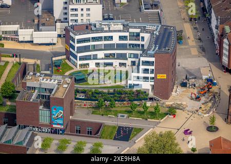 Luftaufnahme, Neubau Europagarten mit Baustelle und Europaplatz, Kreuzkirche und Bahnhofstraße, LWL-Museum für Archäologie und Kultur, W Stockfoto