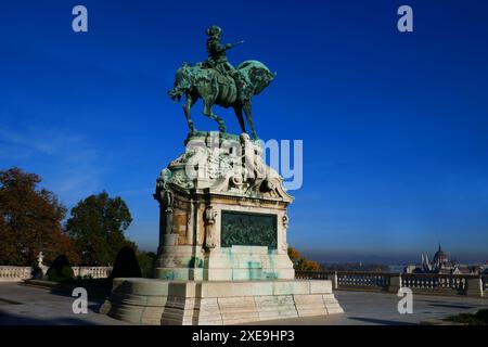 Prinz Eugene Reiterdenkmal in Budapest, Ungarn Stockfoto