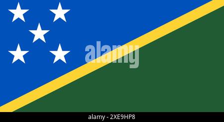 Flagge der Salomonen. Die Flagge der Salomonen auf der Stoffoberfläche. Nationales Symbol. Land in Ozeanien Stockfoto