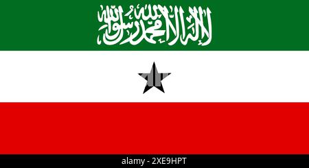 Flagge von Somaliland. Die Flagge des neuen afrikanischen, nicht anerkannten Staates. Flagge der Republik Somaliland. Illustra Stockfoto