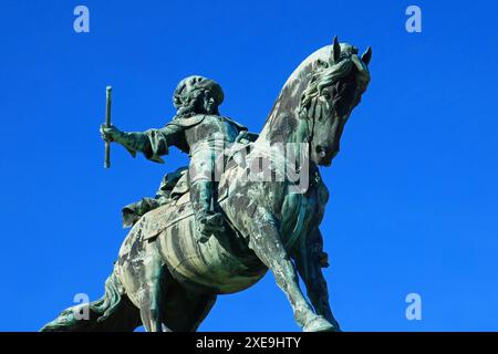 Prinz Eugene Reiterdenkmal in Budapest, Ungarn Stockfoto