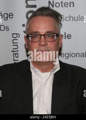 Deutscher Journalist Bastian Wierzioch bei einer Veranstaltung am 25.01.2024 in der Stadtbibliothek Magdeburg Stockfoto