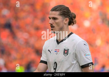 Berlin, Deutschland. Juni 2024. Deutschland, Berlin, Fußball, Österreich vs. Niederlande, Gruppe D, Gruppenphase, UEFA EURO 2024, SP, Olympia - Stadion Berlin, Marcel Sabitzer (Österreich), 25.06. 2024, Quelle: HMB Media/Alamy Live News Stockfoto