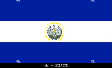 Flagge von El Salvador. Salvadorianische Flagge. Nationales Symbol. Republik El Salvador. Salvador National fl Stockfoto