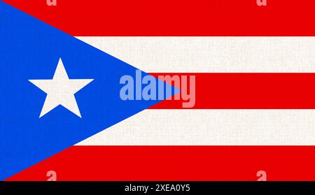 Flagge von Puerto Rico. Flagge des Commonwealth Puerto Rico. Puerto-ricanische Nationalflagge auf Stoffsurfa Stockfoto