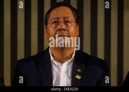 Porträt des bolivianischen Präsidenten Luis Arce auf dem Mercosur-Gipfel - Rio de Janeiro, Brasilien 12.07.2023 Stockfoto