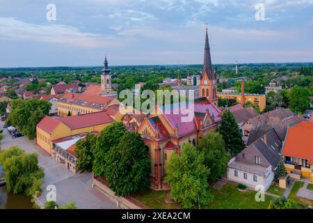 Blick auf Ráckeve, eine kleine Stadt in Ungarn, die sich etwa 50 Kilometer südlich von Budapest auf der Insel Csepel befindet. Stockfoto