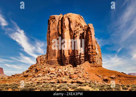 Monument Valley Horizon, USA, Navajo Canyon Park. Landschaftlich schöner Himmel, Natur und Felsenwüste Stockfoto