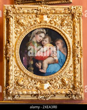 Florenz, Italien - die Madonna des Stuhls, genannt Madonna della Seggiola, von Raffaello Sanzio, Raphael Stockfoto