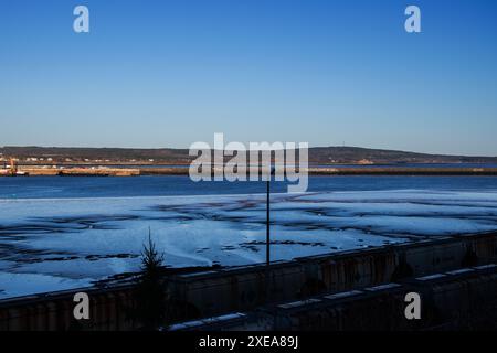 Bay of Fundy von der Crown Street in Saint John, New Brunswick, Kanada Stockfoto