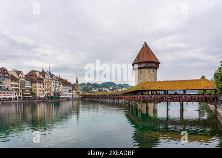 Blick auf die Altstadt von Luzern in der Schweiz. Stockfoto