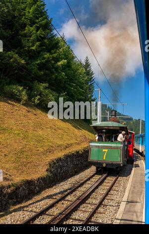 Die legendäre Lokomotive Nr. 7, gebaut 1873 in Goldau, Schweiz. Stockfoto