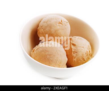 Einfache Vanilleeisschaufeln ohne Belag Stockfoto