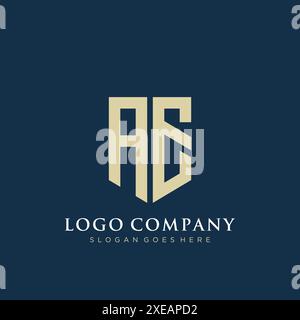 AE-Schild mit Logo. Stock Vektor
