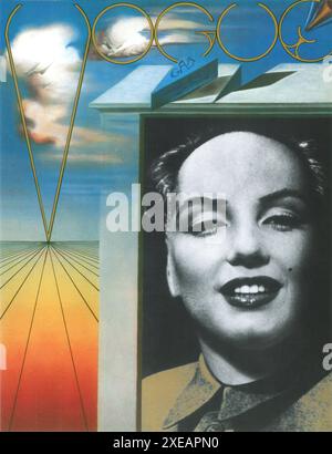 Dezember 1971 – Januar 1972 Vogue Paris Cover – Salvador Dali Artwork – Marilyn als Mao Stockfoto