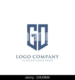 GO Shield-Logo-Design. Stock Vektor