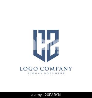 LZ-Schild mit Logo. Stock Vektor