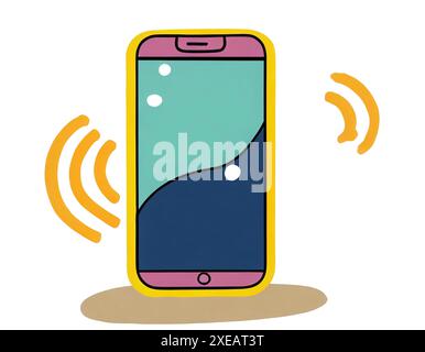 Telefon-Symbol, Smartphone-Illustration auf weißem Hintergrund. Stockfoto