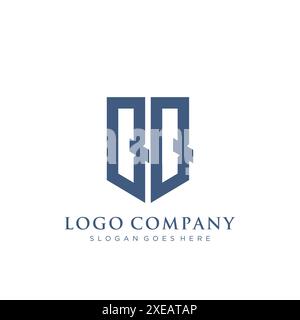 QQ-Abschirmung mit Logo. Stock Vektor