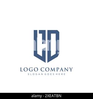 Logo-Design mit Schild und Schild. Stock Vektor