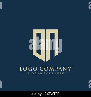 AUF DEM Logo-Design mit Schild. Stock Vektor