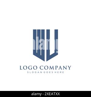 WU-Schild-Logo. Stock Vektor