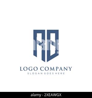 Logodesign mit RB-Schild. Stock Vektor