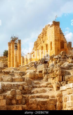 Tempel des Zeus in Jerash, Jordanien Stockfoto