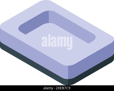 Minimalistische Illustration mit einem Reinigungsschwamm, ideal für Projekte im Zusammenhang mit Hausarbeit, Reinigungsbedarf und Haushaltsarbeiten Stock Vektor
