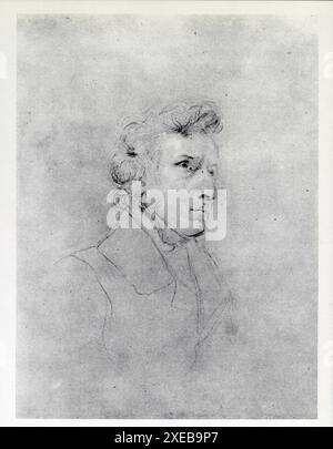 Eugène Delacroix. Porträt von Frédéric Chopin. Vers 1838. Mine de plomb et rehauts de blanc sur Paper teinté Stockfoto