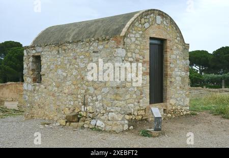 Römische Stadt im archäologischen Gebiet von ​​Ampurias in l'Escala in der Region Alt Empordá, Katalonien, Spanien Stockfoto