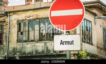 Wegweiser auf direktem Weg zu Luxus versus Armut Stockfoto