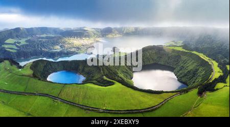 Schönen See von Sete Cidades, Azoren, Portugal Europa Stockfoto