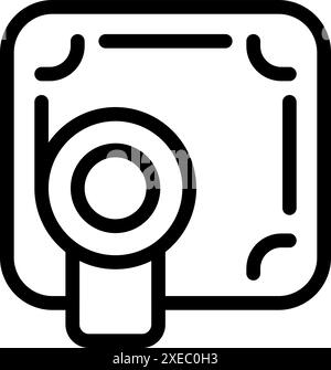 Einfaches, fett formatiertes Umrisssymbol für eine externe Festplatte zur Verwendung in Infografiken, Apps, Websites und Druckmedien Stock Vektor