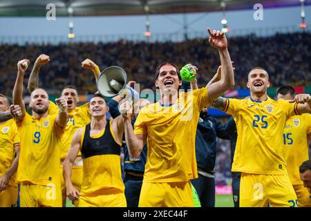 FRANKFURT AM MAIN, DEUTSCHLAND - 26. JUNI: Ianis Hagi aus Rumänien feiert während des Gruppenspiels der UEFA EURO 2024 zwischen der Slowakei und Rumänien am 26. Juni 2024 in Frankfurt am Main. Foto von Sebastian Frej Stockfoto