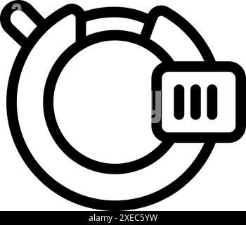 Einfaches Symbol einer Smartwatch, das die Akkulaufzeit anzeigt Stock Vektor