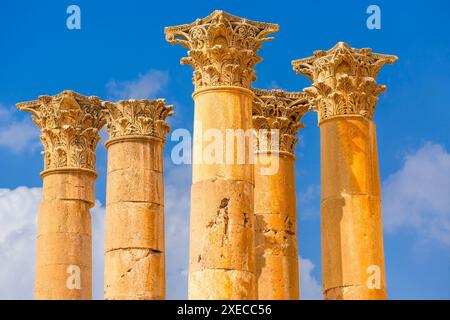 Jerash, Jordan Tempel der Artemis Säulen Stockfoto