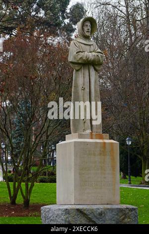 Statue des Heiligen Franz von Assisi in Oviedo, Spanien Stockfoto