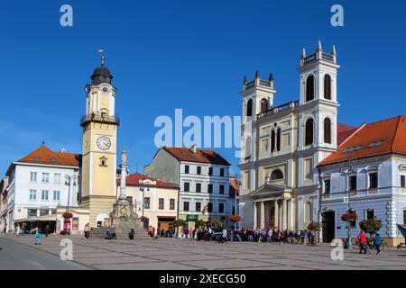 St. Francis Kathedrale und Uhrturm, Banska Bystrica, Slowakei Stockfoto