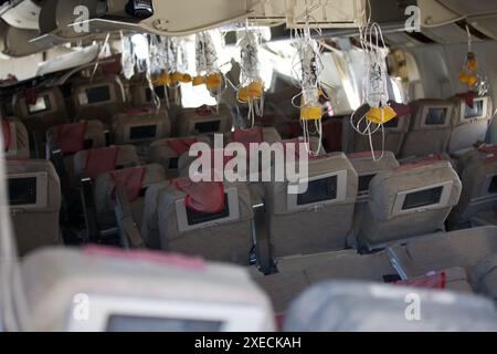 Innenansicht des Schadens. Asiana Flug 214 Stockfoto