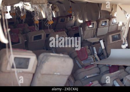 Innenansicht des Schadens. Asiana Flug 214 Stockfoto