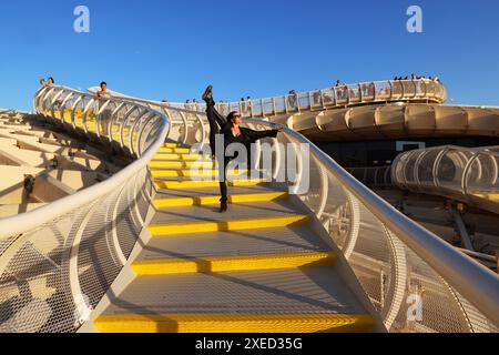 Evilla, Andalusien, Spanien, Metropol Parasol, Setas de Sevilla, Architektur, Holz, Aussichtspunkt von Sevilla Stockfoto