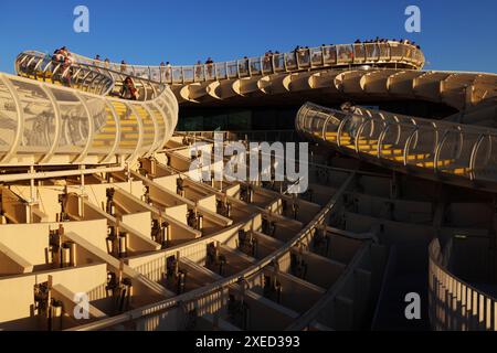 Evilla, Andalusien, Spanien, Metropol Parasol, Setas de Sevilla, Architektur, Holz, Aussichtspunkt von Sevilla Stockfoto