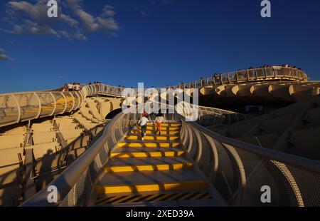 Evilla, Andalusien, Spanien, Metropol Parasol, Setas de Sevilla, Architektur, Holz, Aussichtspunkt von Sevilla Stockfoto