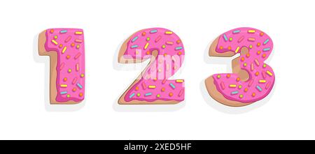 Donut-Schriftart. Bonbons. Stock Vektor