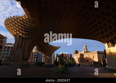 Evilla, Andalusien, Spanien, Metropol Parasol, Setas de Sevilla, Architektur, Holz, Aussichtspunkt von Sevilla Stockfoto