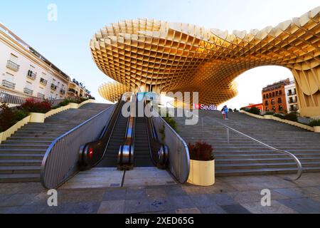 Evilla, Andalusien, Spanien, Metropol Parasol, Setas de Sevilla, Architektur, Holz, Aussichtspunkt von Sevilla Stockfoto