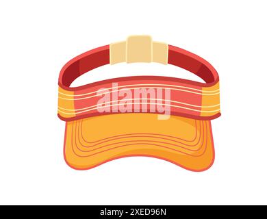 Orange Farbe moderne Visor Cap Hut für Sommer und heiße Wetter Vektor Illustration isoliert auf weißem Hintergrund. Stock Vektor