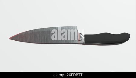 Isolierter 3D-Render eines Küchenmessers für den Kochberuf oder Küchenbesteck Stockfoto