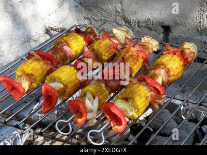 Grill Spieße Stockfoto